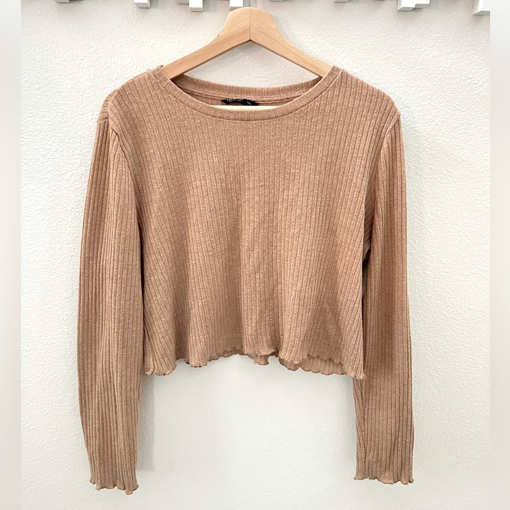 SHEIN | EZwear plus solid lettuce trim rib-knit top